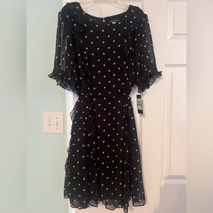 Elegant Tommy Hilfiger Black Polka Dot Dress